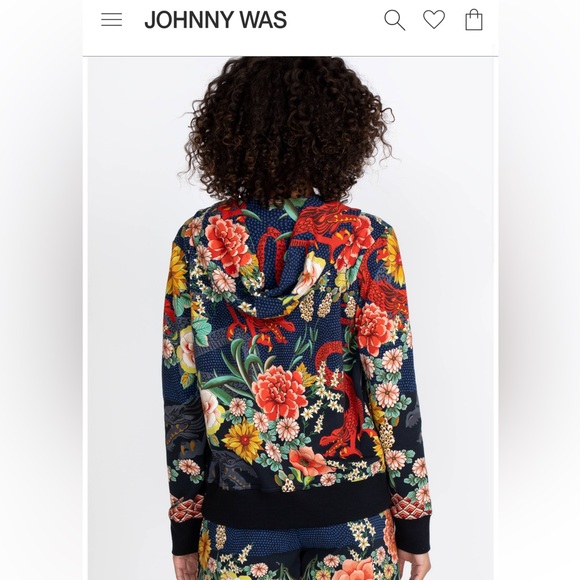 Johnny Was Jackets & Blazers - Johnny Was Dragona Modern zip-up hoodie jacket